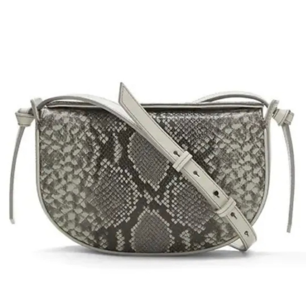 Banana Republic Snake-Effect
Italian Leather Structured Half-Moon Crossbody New
